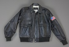 Vintage Brown US Army Air Force Jacket Type A-2 Flyers Leather Jacket Mens 44 picture