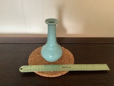 Vintage Chinese Celadon Glazed Porcelain Vase – Long Neck, Flared Rim picture