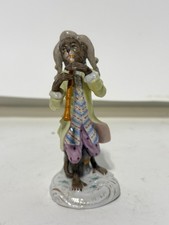 Meissen Style Porcelain Monkey Band Flute Player picture