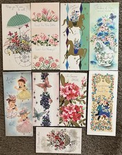 Vintage 9 Get Well & Birthday & Anniversary Cards picture