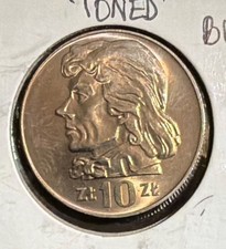 1970 Poland 10 Zlotych TONED UNCIRCULATED Coin-28MM-Tadeusz Kosciuszko-Y#50a picture