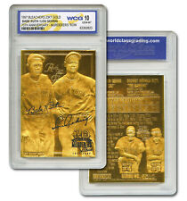YANKEES MURDERERS' ROW * BABE RUTH / LOU GEHRIG * 23KT GOLD CARD - GEM-MINT 10 picture