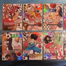 Round 1 x One Piece Promo Cards - Full Set of 10 English + 2 Keychains picture