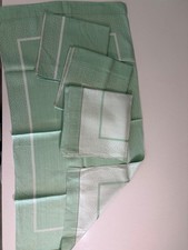Lot Of 4 fine vintage linen  hemstitched border, color blookedpanel 21by39 picture
