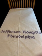Vintage Jefferson Hospital Philadelphia Wool Blanket 66 x 70 Edna Haffey picture