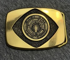 VTG IBEW Local 58 Solid Brass Belt Buckle picture