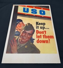 Original 1946 USO Poster Hayden Hayden Keep It Up Don’t Let Them Down 20x14 picture