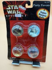 VINTAGE 1999 Star Wars Episode 1 Super Bounce Balls 4 As Pictures π picture