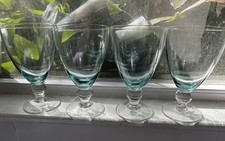 FINAL OFFER Vtg Set/4 Vtg Lenox Turquoise Water Goblet Or Wine Glasses. New. picture