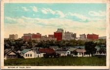 Tulsa Oklahoma City Skyline Residential Neighborhood Postcard picture