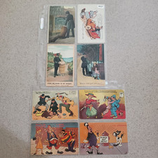 VTG Police Cop Burglar Tramp Comic Postcards Lot of 16 Antique Humor picture
