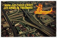 Chrome Postcard Aerial View Los Angeles Freeway System Downtown Los Angeles picture