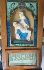 Antique  Sick Call Box Catholic Priest's Last Rites Oak Travel Box picture