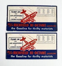 2 Vtg 1936 Richfield Hi-Octane Gas Jimmie Allen Radio Show Advertising Blotters picture