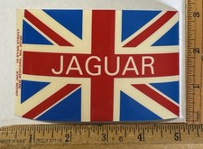 Vintage Jaguar Union Jack Flag Logo Decal Bumper Sticker Auto Car Racing UK picture
