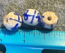 3 Huron Blanket Beads Venetian Glass Fur Trade Era 1700's First Trade Beads picture