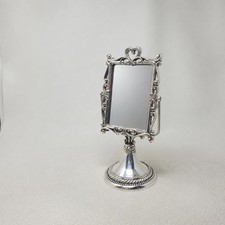 Brighton Marie Antoinette Silver Heart Pedestal Swivel Vanity Mirror picture