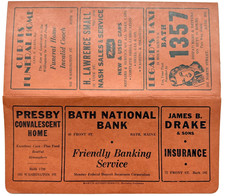 c1950s Bath Maine National Bank Envelope Multi Business Advertising NOS Unused C picture