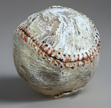 BASEBALL decor ~ rugged rustic decorative baseball paperweight picture