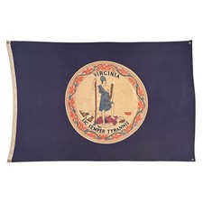 Vintage Cotton Virginia American State Flag Cloth Sic Semper Tyrannis USA picture