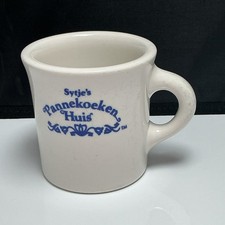 Sytje's Pannekoeken Huis Restaurants Heavy Ceramic Mug White & Blue Logo USA picture