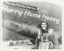 Richard Pete Peterson WWII Pilot Autographed Signed 8x10 Photo AMCo COA 23706 picture
