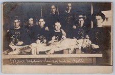 RPPC Medical Students Cadaver Dissection Memento Mori Anatomy Postcard c1905 picture