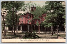 Crab Orchard Kentucky Main Building Springs Hotel Trees Hand-Colored Postcard picture
