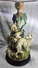 Giuseppe Armani 1985 Lady With Borzois Dogs Figurine 1122C Florence Italy 15” picture