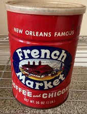 Vintage 1970s French Market Coffee Can Unopened Sealed - Original Price Tag 1 lb picture
