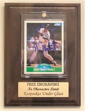 Baseball Trading Card Wall Mount Personalized Acrylic Display Case Walnut Finish picture