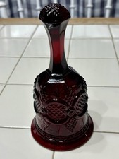 Vintage Avon “Cape Cod 1876” Bell Ruby Red Cranberry Glass 6 1/2 Inch 1972-1993 picture