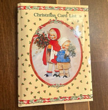 Enesco 1988 Vintage Christmas Card List Name & Address Book Booklet picture