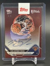 2026 TOPPS NOW KARL ANTHONY TOWNS FINALS DUNK RED FOIL REFRACTOR AUTO /5 # 332 picture