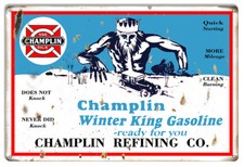 Champlin Gasoline Reproduction Motor Oil Metal Sign 12x18 picture