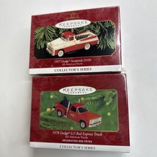 Hallmark Keepsake Ornament 1978 Dodge Li’l Red Express Truck + 1957 D100 *NEW* picture