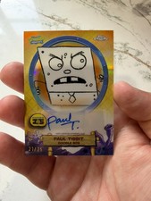 2025 Topps Chrome SpongeBob Paul Tibbit Doodle Bob Orange Refractor Auto #/25 picture
