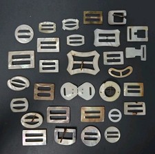 Lot of 30 Vintage Mother of Pearl Shell Belt Buckles Scarf Slide Fastener Crafts picture