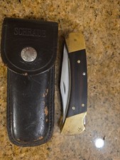 Vintage Buck 110 Folding What leather Lockback Hunter Knife USA picture