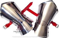 ZAIN Medieval Demi Gauntlets with Long Cuffs 18G Stainless Steel Half Hand Arm picture
