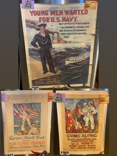 Vintage US Navy Recruiting Posters Lot Of 3 picture