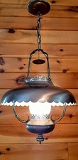 Vintage 1950's-70s Rustic Country Western Lantern Style Hanging Chandelier Light picture
