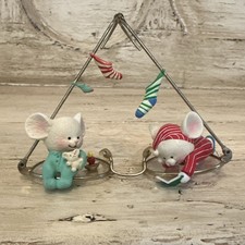 Enesco Treasury Of Christmas Ornament ‘An Eye On Christmas’ 1988 Gilmore Mice picture