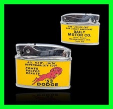Vintage 1953 Dodge Daily Motor Co Martinsville Indiana Flat Ad Lighter - WORKING picture