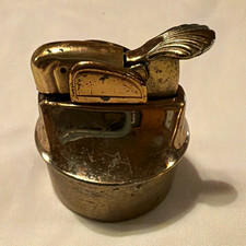 Vintage Evans Round Brass Tabletop Lighter Insert Replacement Part USA Used picture