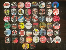 Assorted 80's New Wave Buttons / Pins Set Of 50 picture