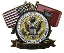 US StATE DEPARTMENT US EMBASSY TIRANA ALBANIA CHALLENGE COIN 2