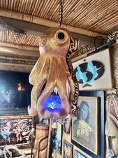 NEW Tattooed Octopus Lamp W/real Pufferfish Color Changing LED Tiki bar Oceanic picture