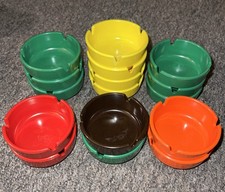 Mid Century Vintage 1960s GES-LINE 301 Melamine Cigarette Ashtrays 16x Lot picture
