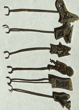 Vintage Abalone Shell Cocktail Forks Picks 6 Pc Figural Mexican Style 3.75” picture
